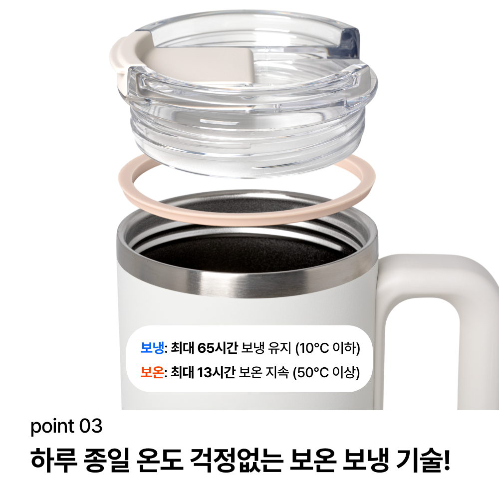 락앤락 대용량 텀블러 1.2L 보온보냉 손잡이 스텐 차망 메트로 사무실 순수킹 - 상세 이미지 4