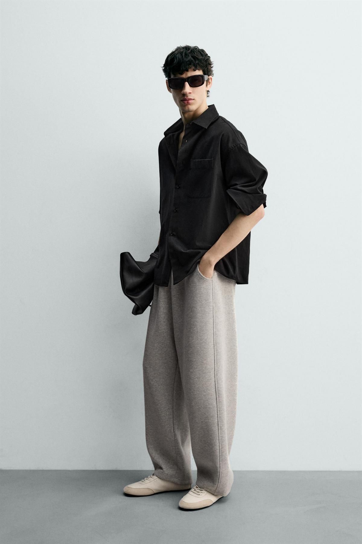 자라 릴렉스핏 테크니컬 와이드 조거 팬츠 8054/313 GREY MARL - 상세 이미지 5