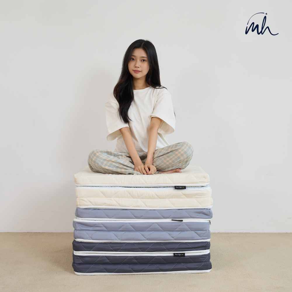 국내생산 3단 그레이폼 단단한 접이식매트리스 원룸 바닥 매트릭스 토퍼 14cm MS 그레이 - 상세 이미지 2
