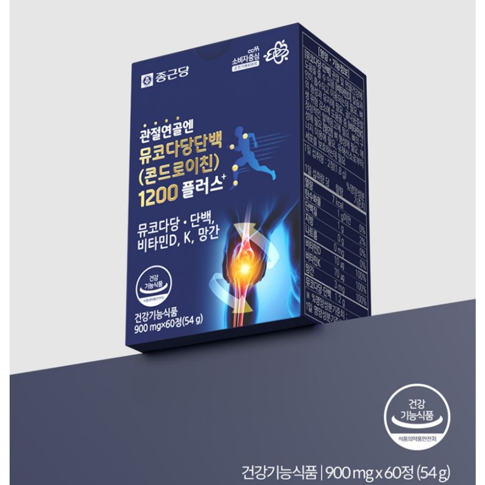 종근당 관절연골엔 뮤코다당단백 콘드로이친 1200 플러스 소연골 메가 60정, 1개 - 상세 이미지 2
