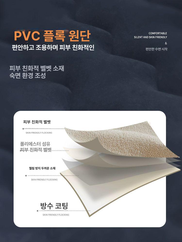 SUV 차량용 에어매트 트렁크 침대 접이식 차박 여행용 공기 크라운 클래식 블랙 두꺼운 가드 이미지 6