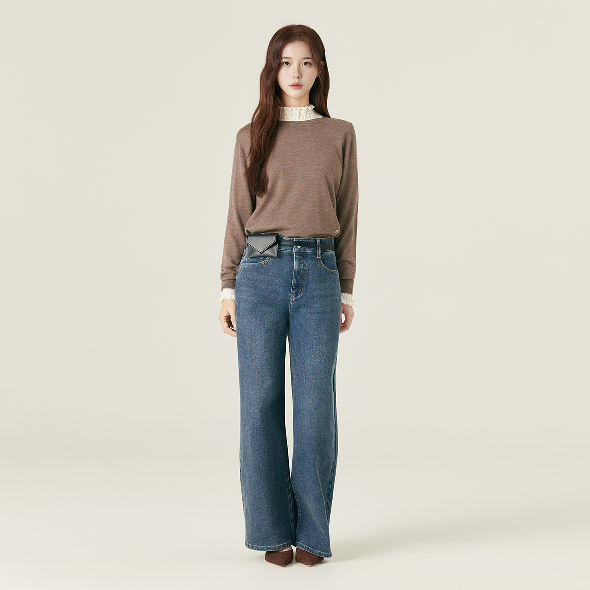 기모 와이드 데님 겨울 청바지 따뜻한 청바지 편안한 청바지 청바지 추천