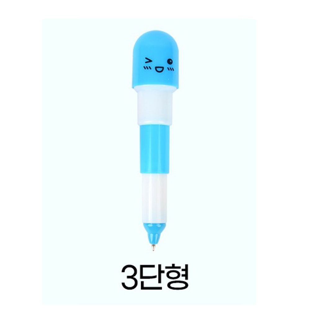 미니 3단 귀여운 얄약 볼펜 X20개(랜덤) 소형사이즈 - 메인 이미지
