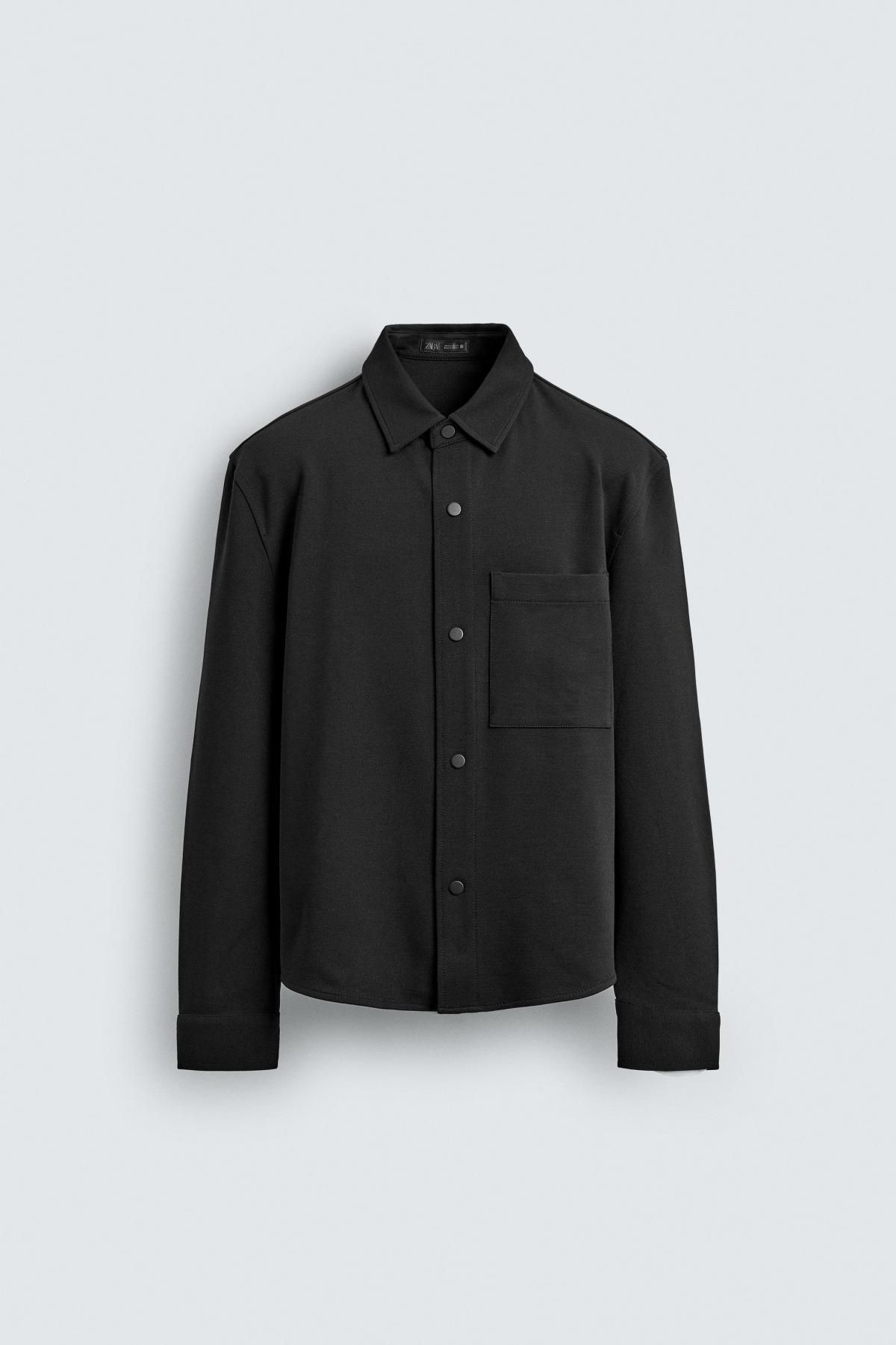 자라 테크니컬 논아이론 오버셔츠 블랙 남성 7484/892 BLACK - 상품 이미지