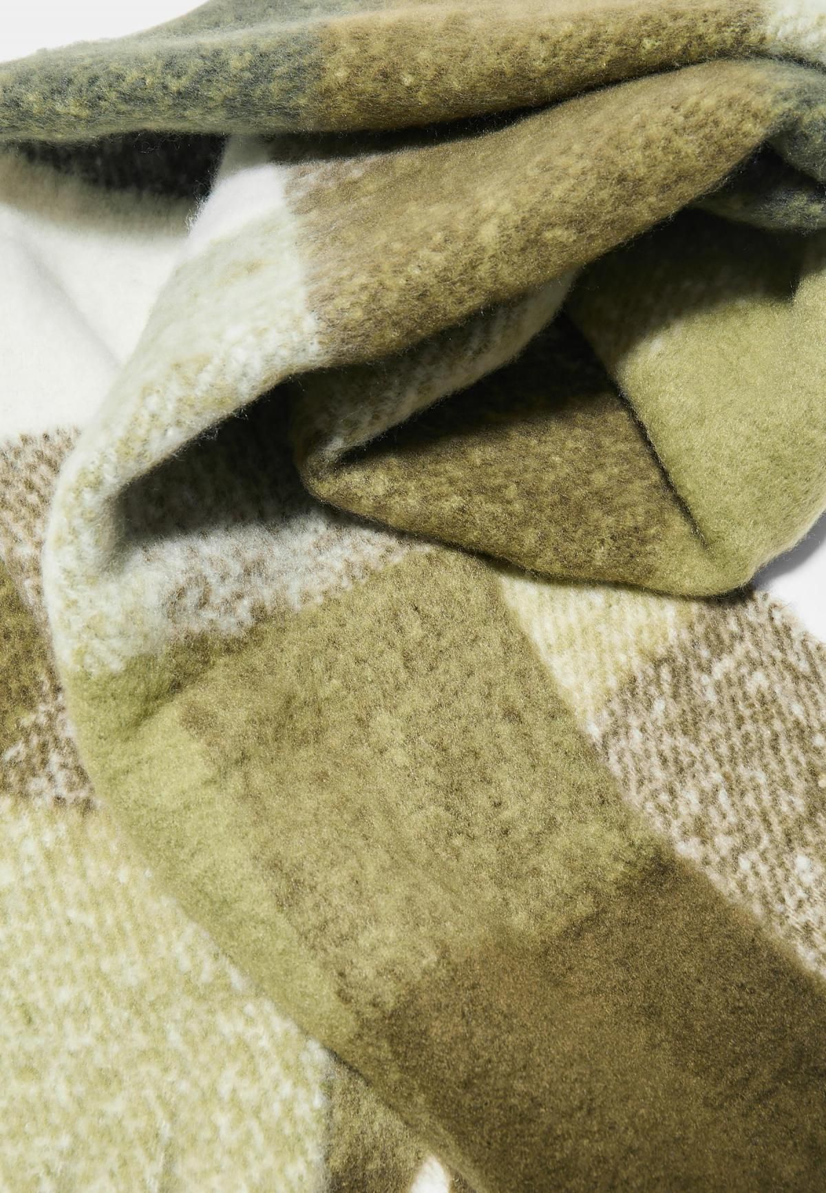 스트라디바리우스 체크 패턴 머플러 프린지 3904/903 KHAKI - 상세 이미지 4