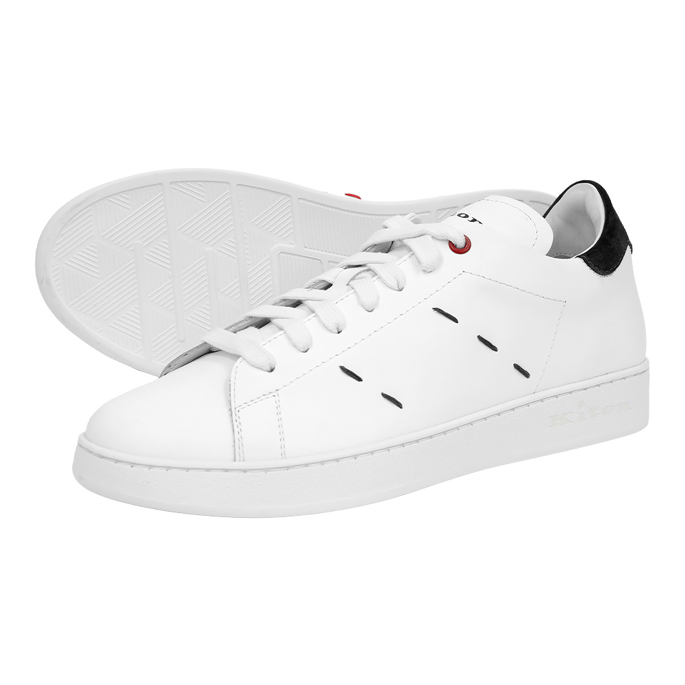 [아벨리] 키톤 스티치 스니커즈 USS0001 XC100507 BIANCO/KHAKI (2023 F/W) - 상품 이미지