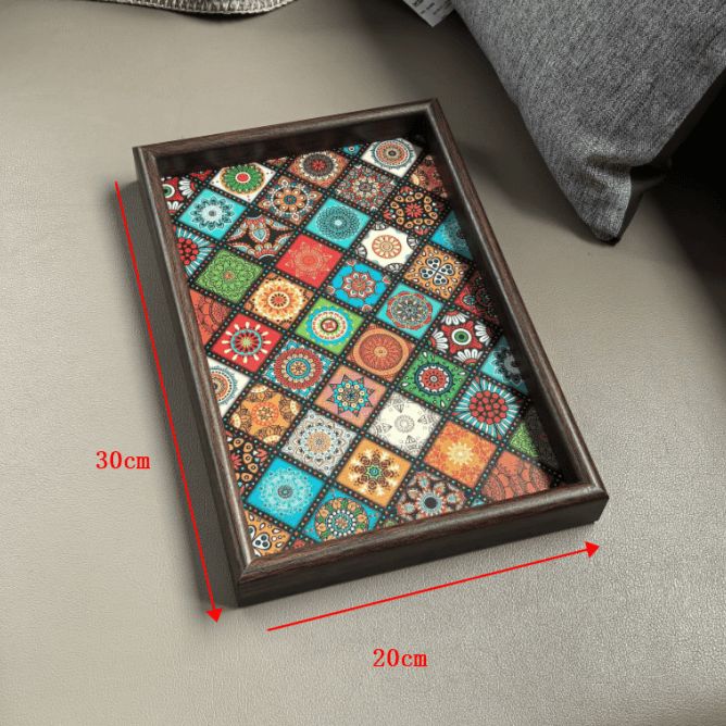 고급 호두나무 원목 다도 차판 트레이 다반 퇴수기 수납 다도용품 보헤미안 트레이 1개 30x20cm - 상품 이미지