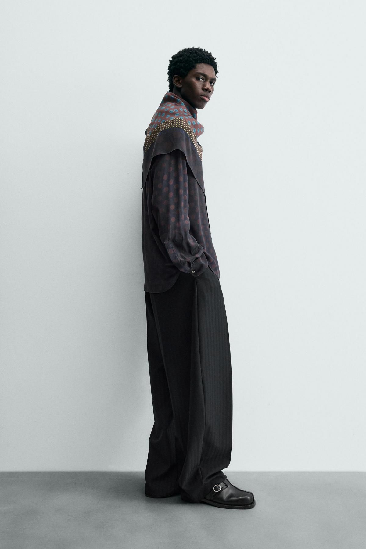 자라 한정판 폴카도트 스카프 긴팔 셔츠 4031/001 PRINTED - 상세 이미지 5