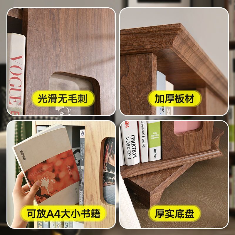 거실 선반 진열대 책장 북타워 책꽂이 2단 회전책장 수직 회전식 디럭스 6겹 넓어진 호두색 + 약 - 상세 이미지 3
