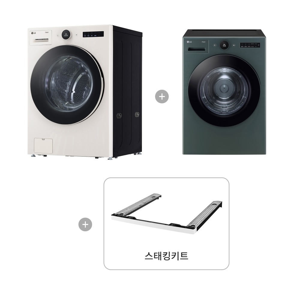 LG 디오스 오브제컬렉션 매직스페이스 냉장고 + LG 트롬 세탁기건조기 세트 (T875MHH111 + FX24ENE-GNG)