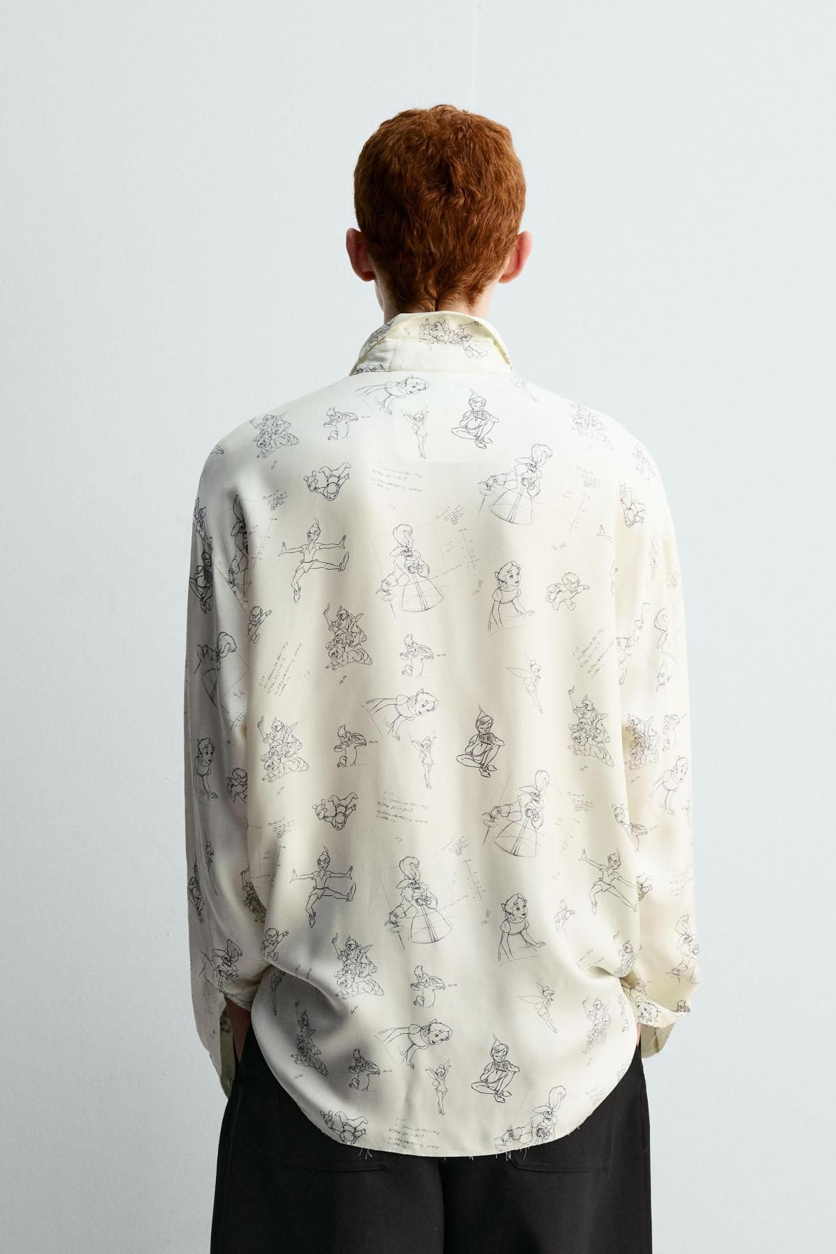 자라 프린트 실크 비스코스 셔츠 X 해리 램버트 1437/130 OYSTER-WHITE - 상세 이미지 4