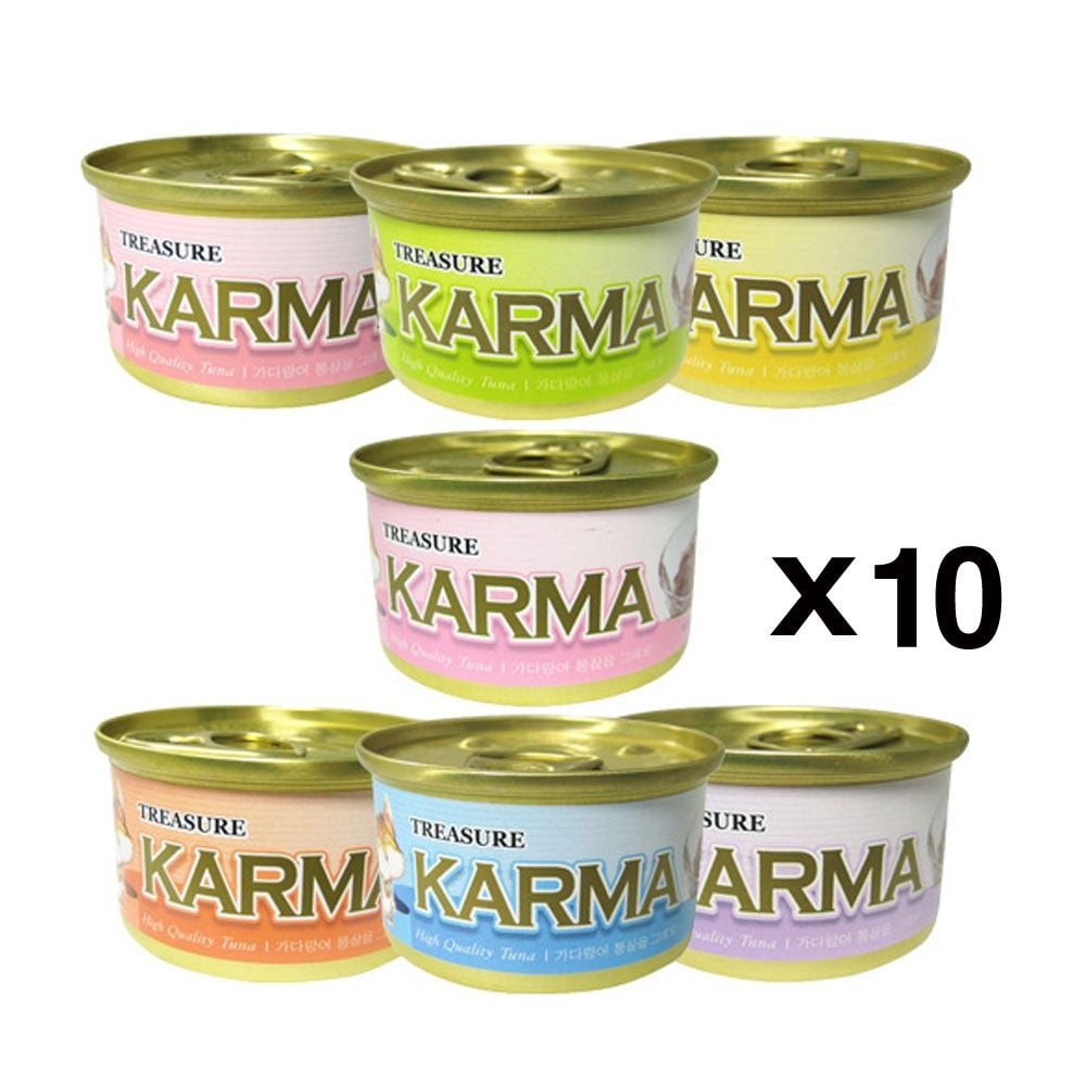 카르마 캣 80g X10개 (선택) 고양이 통조림 간식 습식 가다랑어와치킨 - 메인 이미지