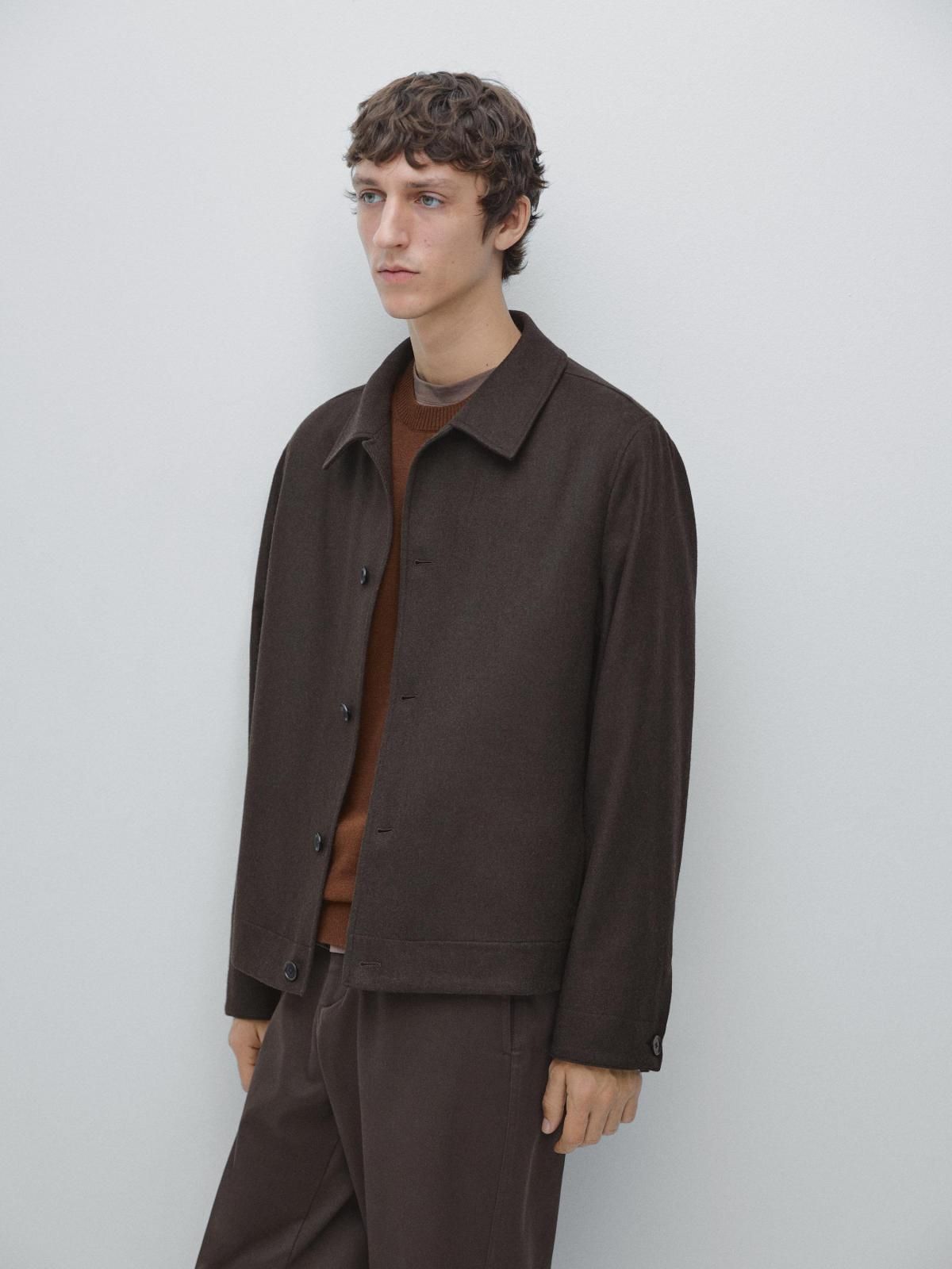 마시모두띠 테크니컬 울블렌드 미니멀 재킷 2007/134 BROWN - 상세 이미지 3