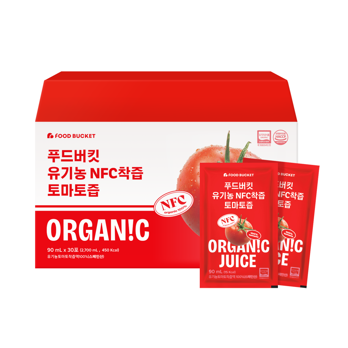 푸드버킷 유기농NFC착즙 토마토즙 30포, 1개 - 상품 이미지
