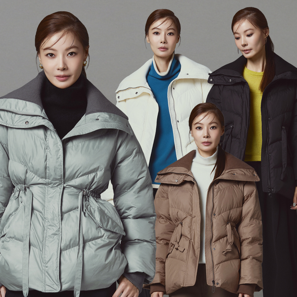 메시제이 니트 카라 푸 퍼 패딩 여성 겨울 빅사이즈 고급스러운 경량 방한 푸퍼 송년회 결혼식 하객룩 제품 이미지