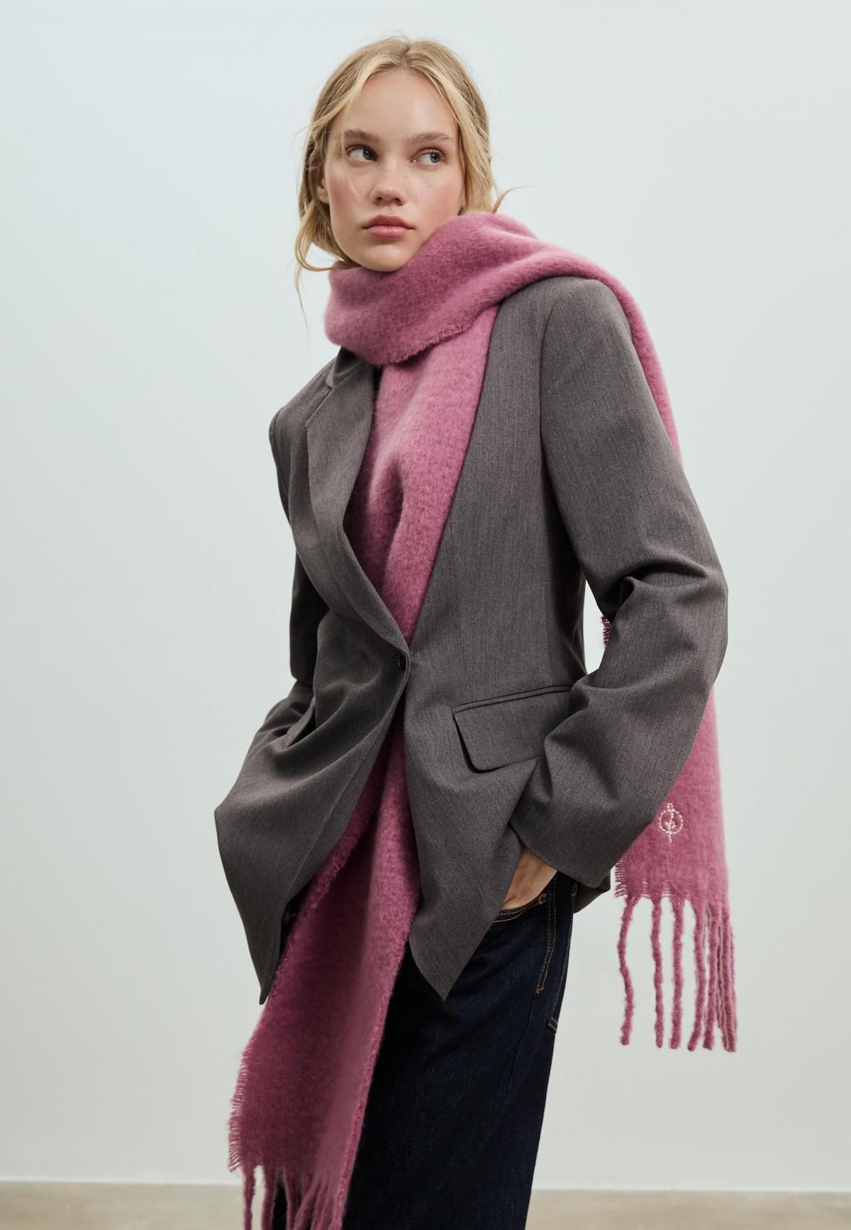 스트라디바리우스 소프트 핑크 베이직 머플러 3576/903 MAUVE - 상세 이미지 4