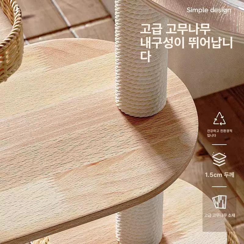 고양이 원목 캣타워 호텔 대형 스크래쳐 투명 해먹 반려묘 놀이터 - 상세 이미지 4