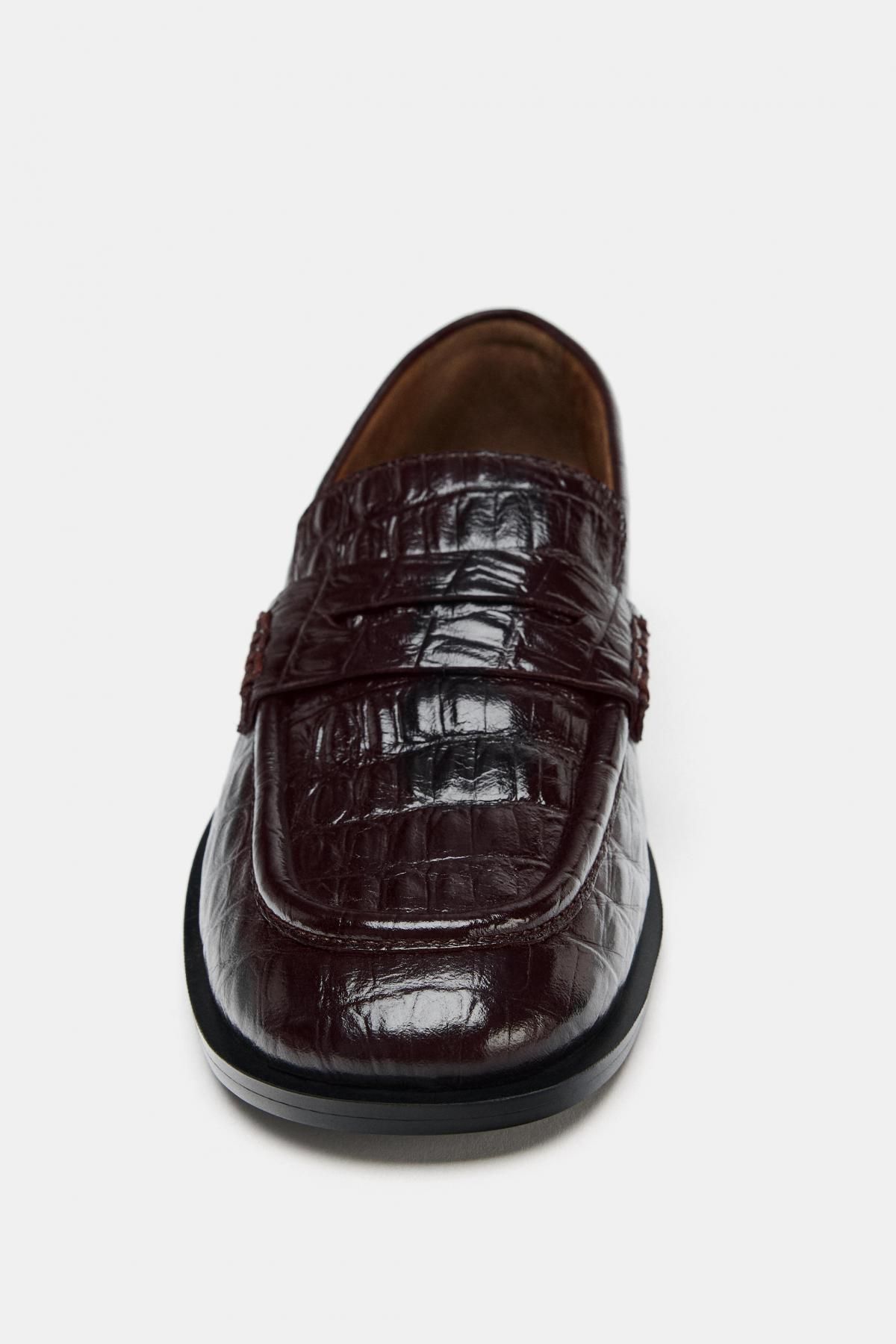 자라 엠보싱 레더 클래식 페니 로퍼 1573/610 CHOCOLATE BROWN - 상세 이미지 3