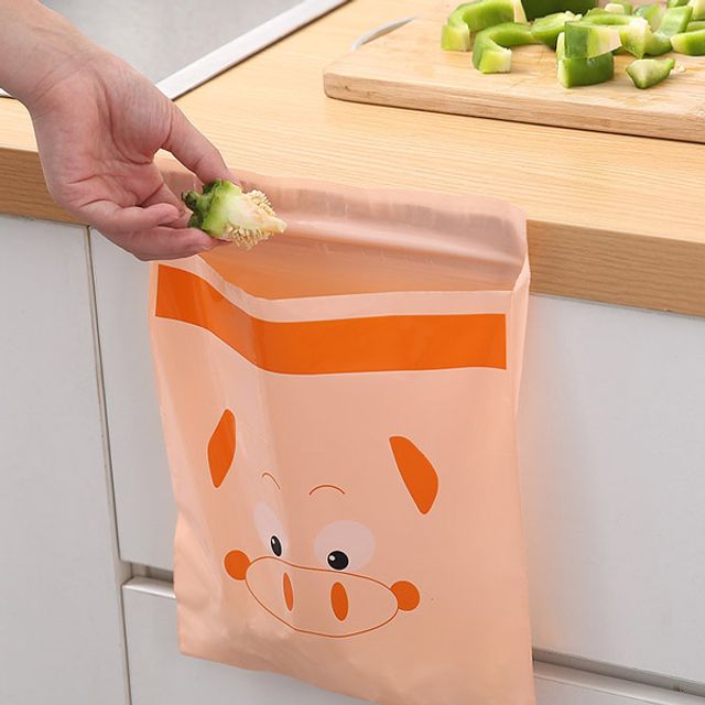 애니멀 일회용 부착식 쓰레기봉투 휴지통 비닐 15P 부착식쓰레기봉투 - 상품 이미지