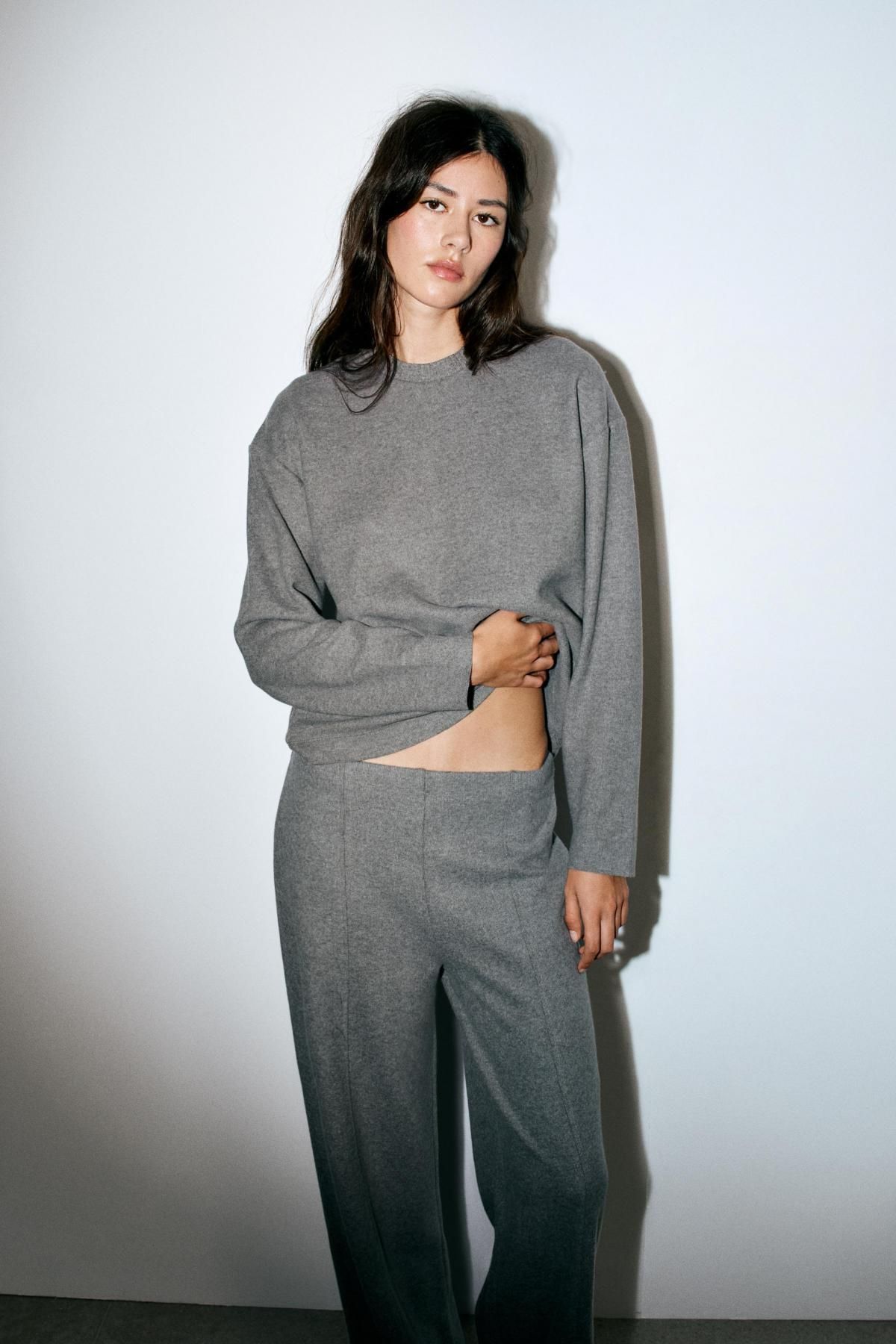 자라 소프트 라운드넥 긴팔 스웨트셔츠 5039/676 ANTHRACITE GREY - 상세 이미지 3