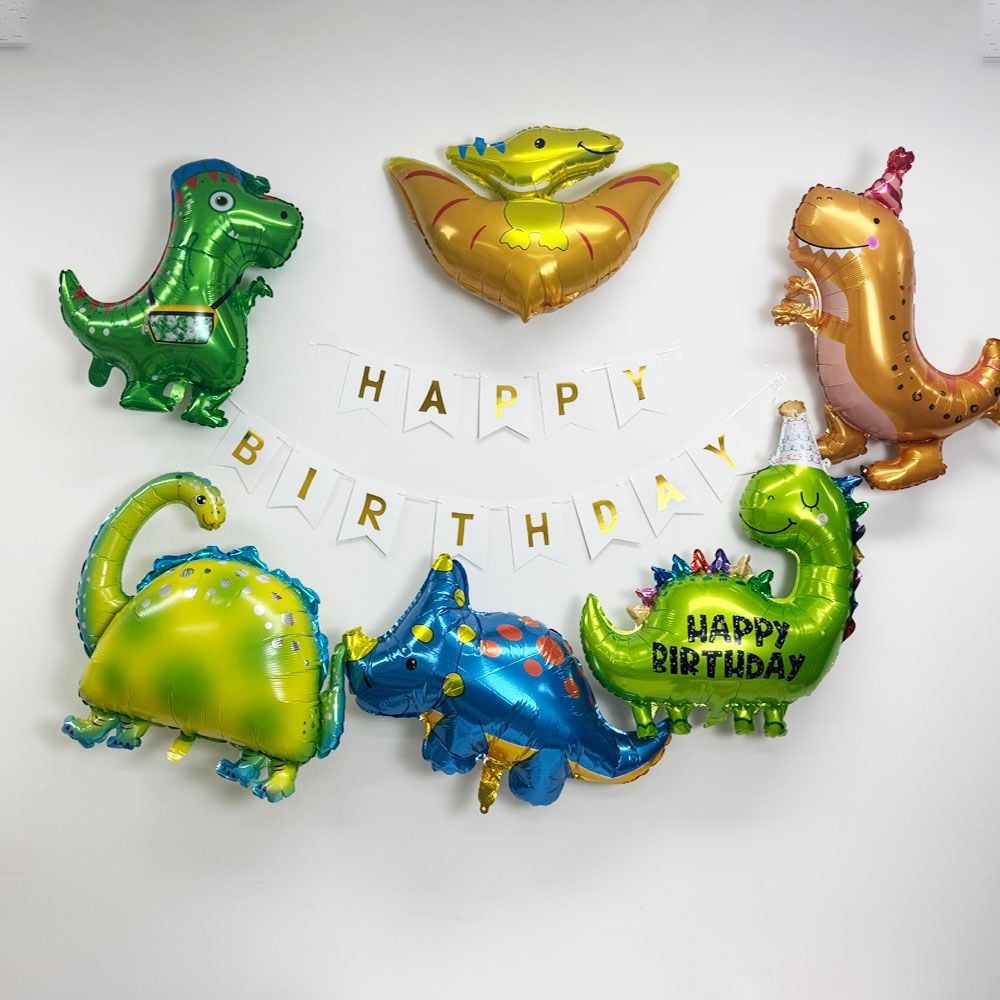 공룡 생일축제 풍선세트 가랜드 포함 생일장식 아이용 파티소품 - 상품 이미지