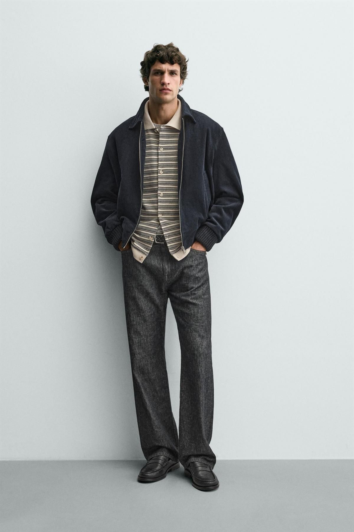 자라 코듀로이 패디드 테크니컬 집업 재킷 6318/435 DARK NAVY - 상세 이미지 2