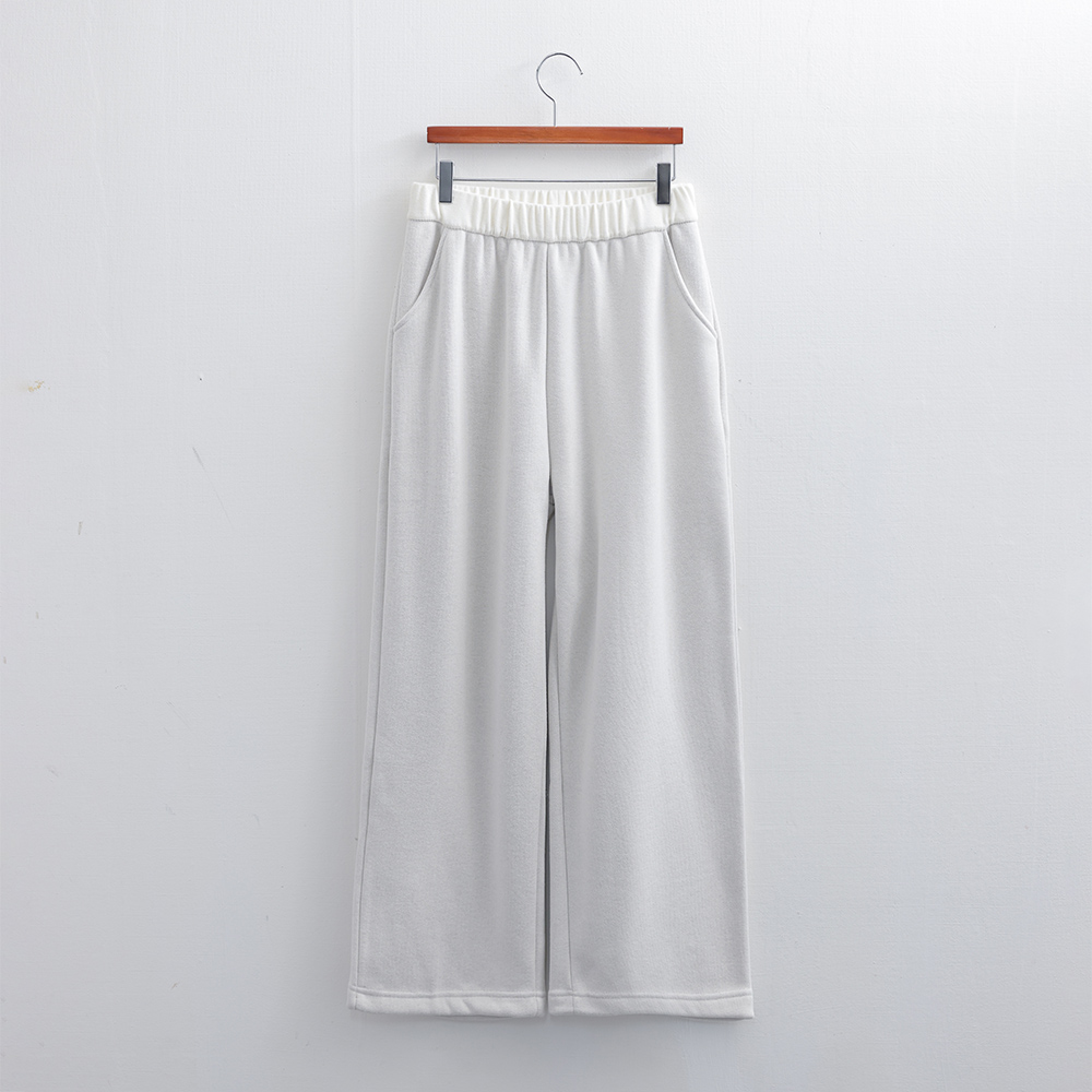 [오픈할인/정상가20800] 컨시아 덤블 니트지 겨울 배색 밴딩 와이드 트레이닝 팬츠 - 상세 이미지 4