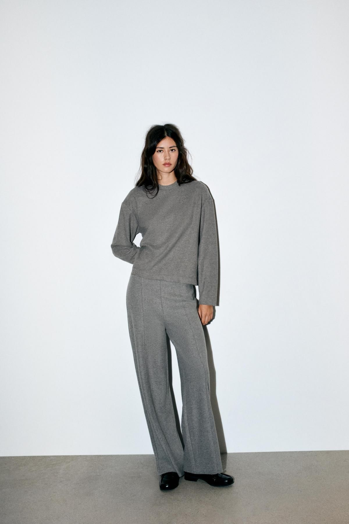 자라 소프트 라운드넥 긴팔 스웨트셔츠 5039/676 ANTHRACITE GREY - 상세 이미지 2