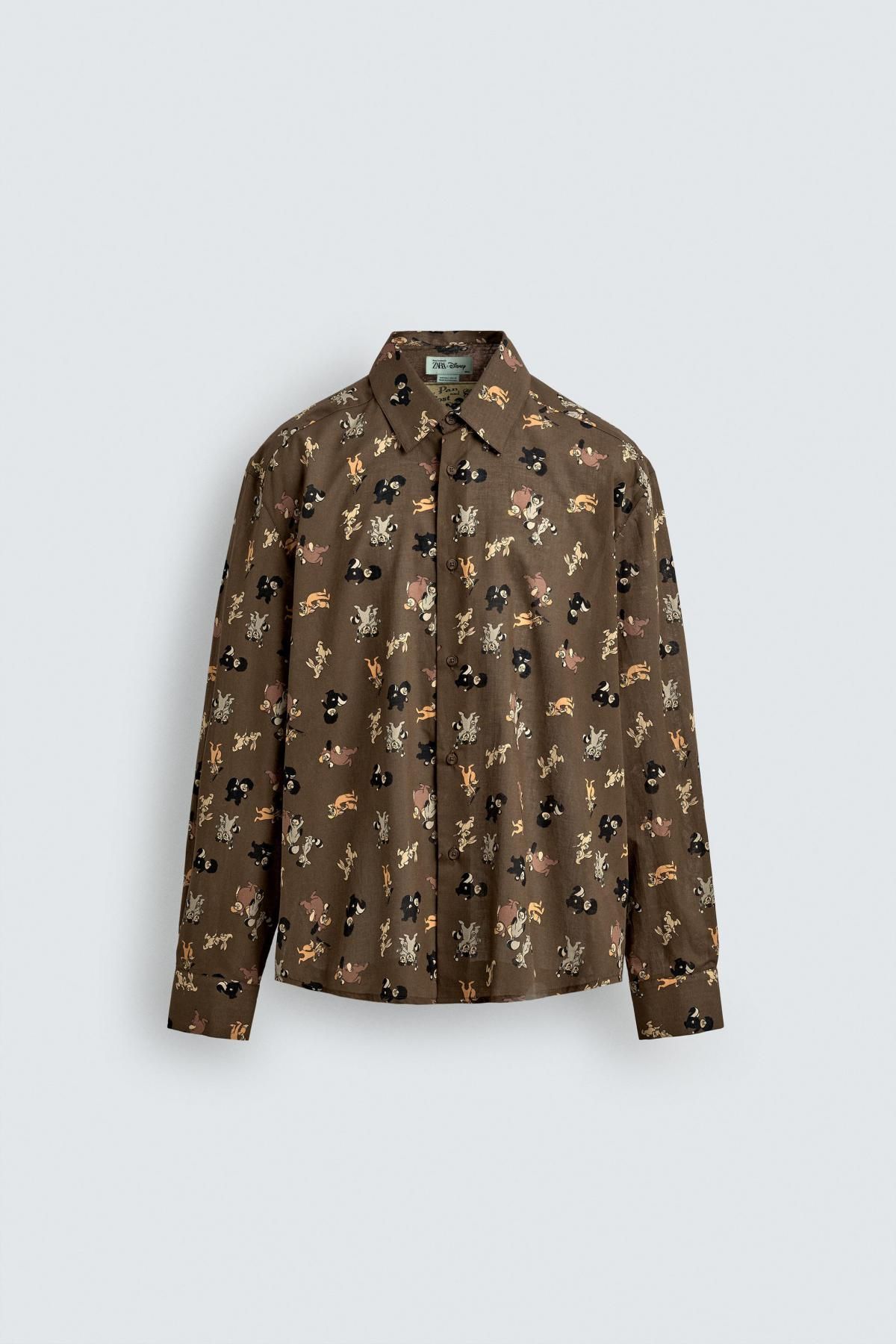 자라 피터팬 프린트 셔츠 X 해리 램버트 6085/131 BROWN - 상품 이미지