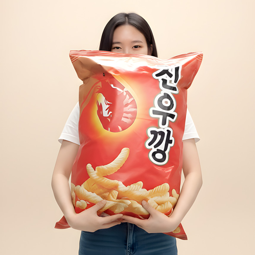 초대형 과자 봉투 남편 생일 이벤트 현관문 부모님 환갑 칠순 용돈박스 새우깡 중형