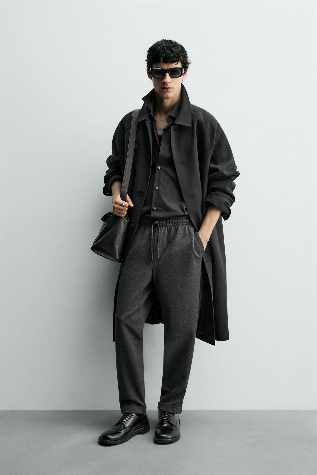 자라 논아이론 조거 웨이스트 슬랙스 팬츠 0347/890 DARK GREY MARL - 상세 이미지 2