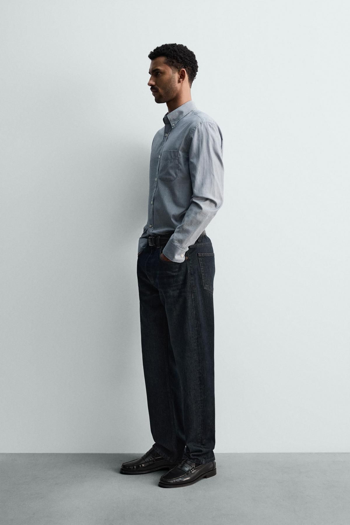 자라 스트라이프 레귤러핏 코튼 긴팔 셔츠 0975/381 STRIPED - 상세 이미지 5