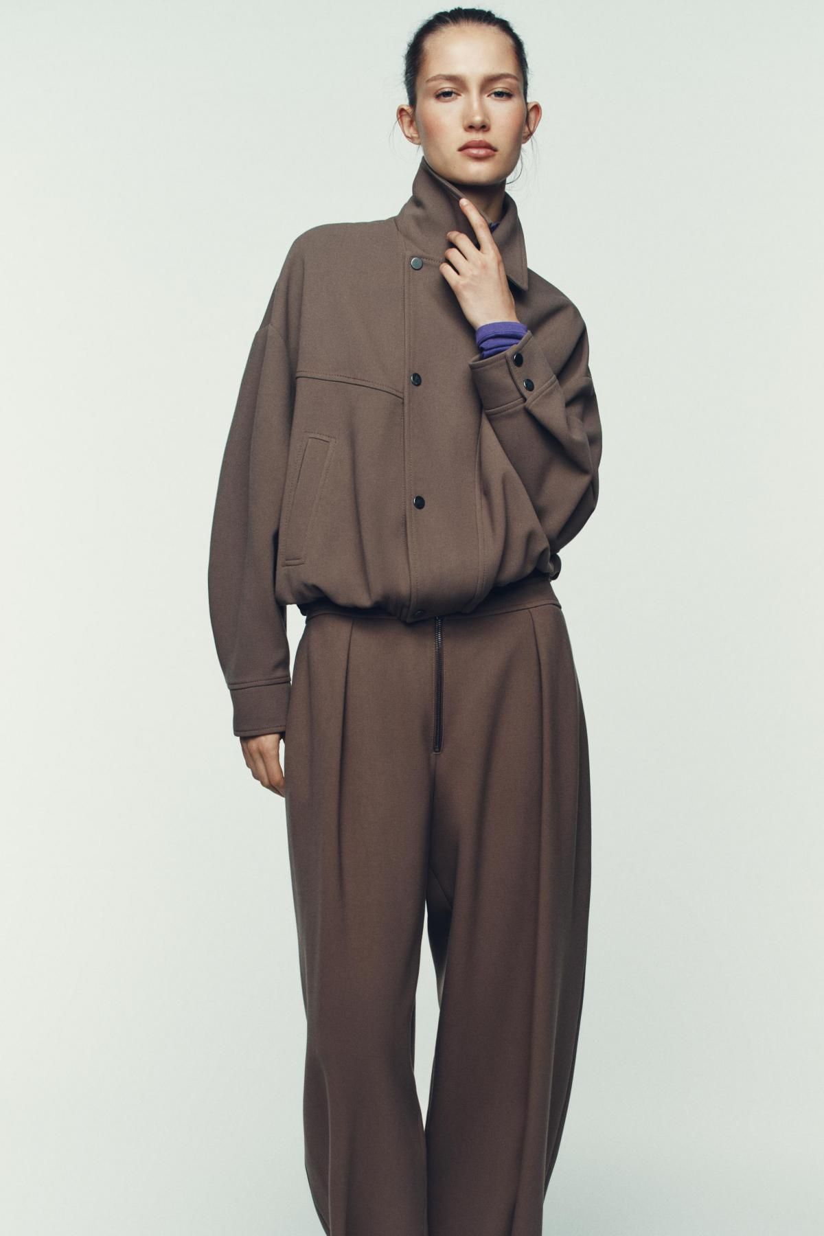 자라 하이웨이스트 테크니컬 캐롯 팬츠 9637/676 CAMEL - 상세 이미지 5