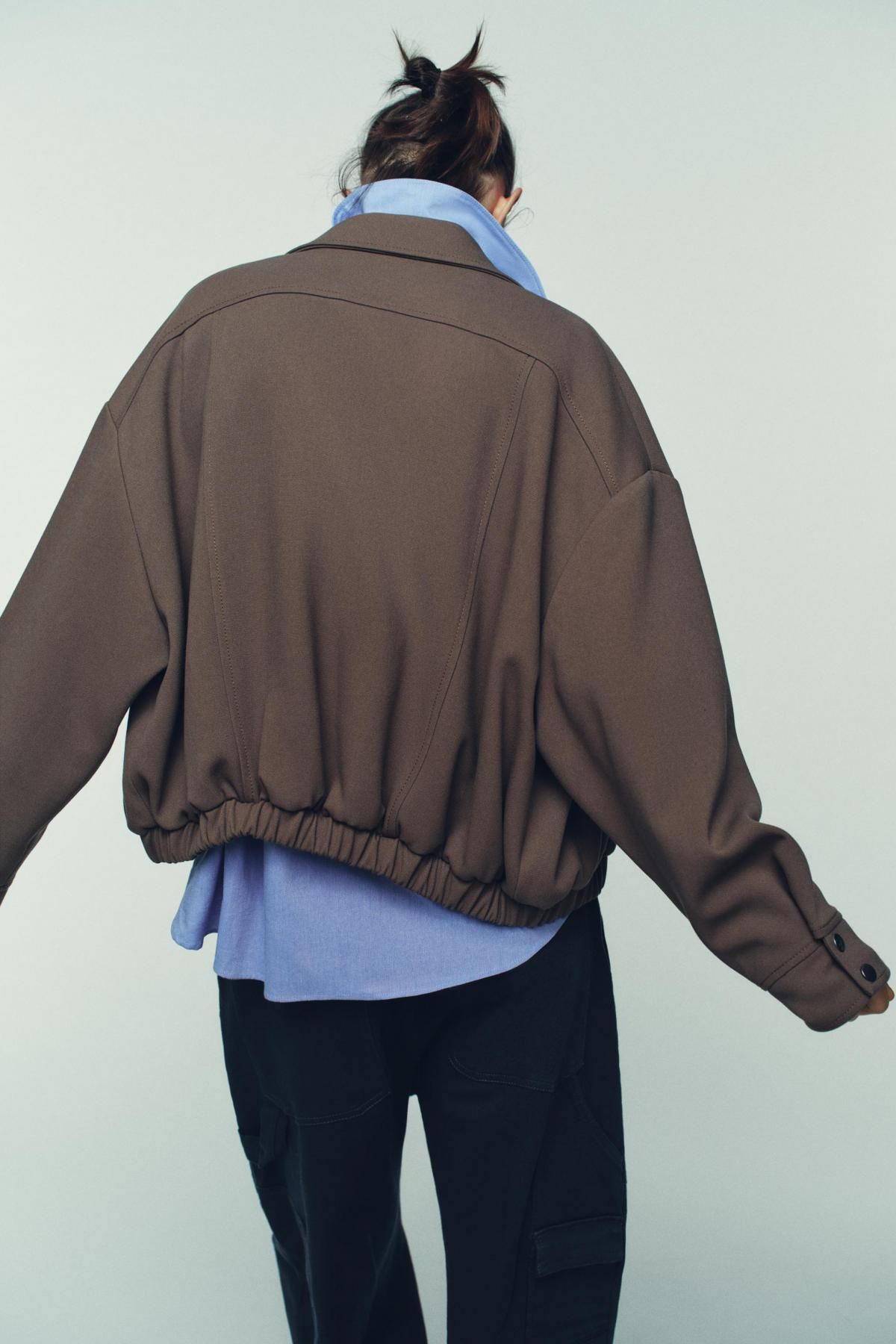 자라 테크니컬 크로스오버 봄버 재킷 9810/676 CAMEL - 상세 이미지 5