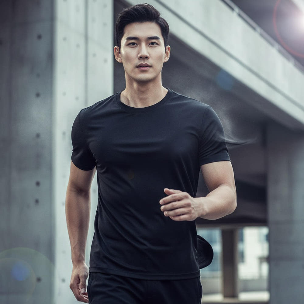 동화하우스 기능성 반팔 스판덱스 라운드 냉감 쿨티셔츠