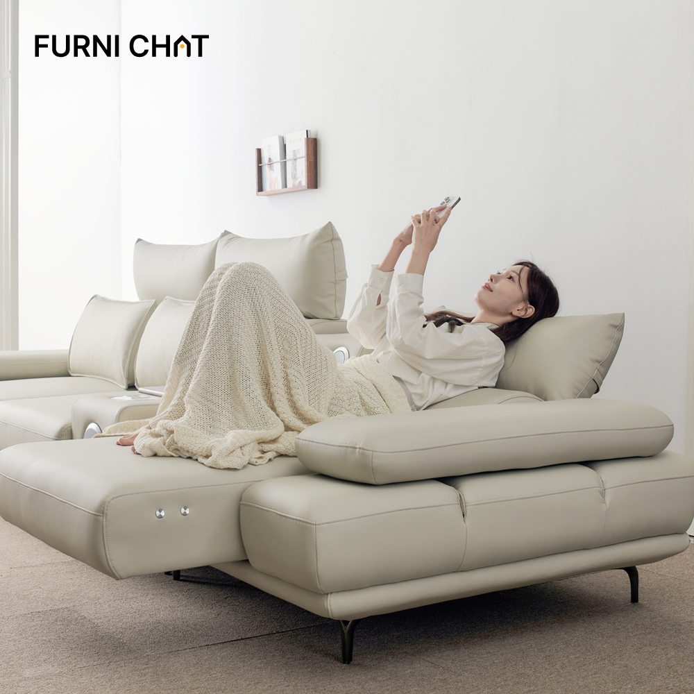 제니 전동 리클라이너 쇼파 슬라이드 무빙 모션 소파 4인용 비건가죽