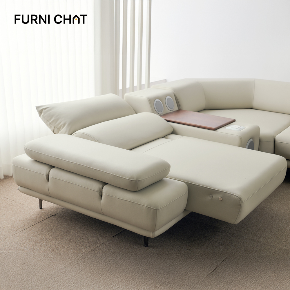 제니 전동 리클라이너 쇼파 슬라이드 무빙 모션 소파 4인용 비건가죽