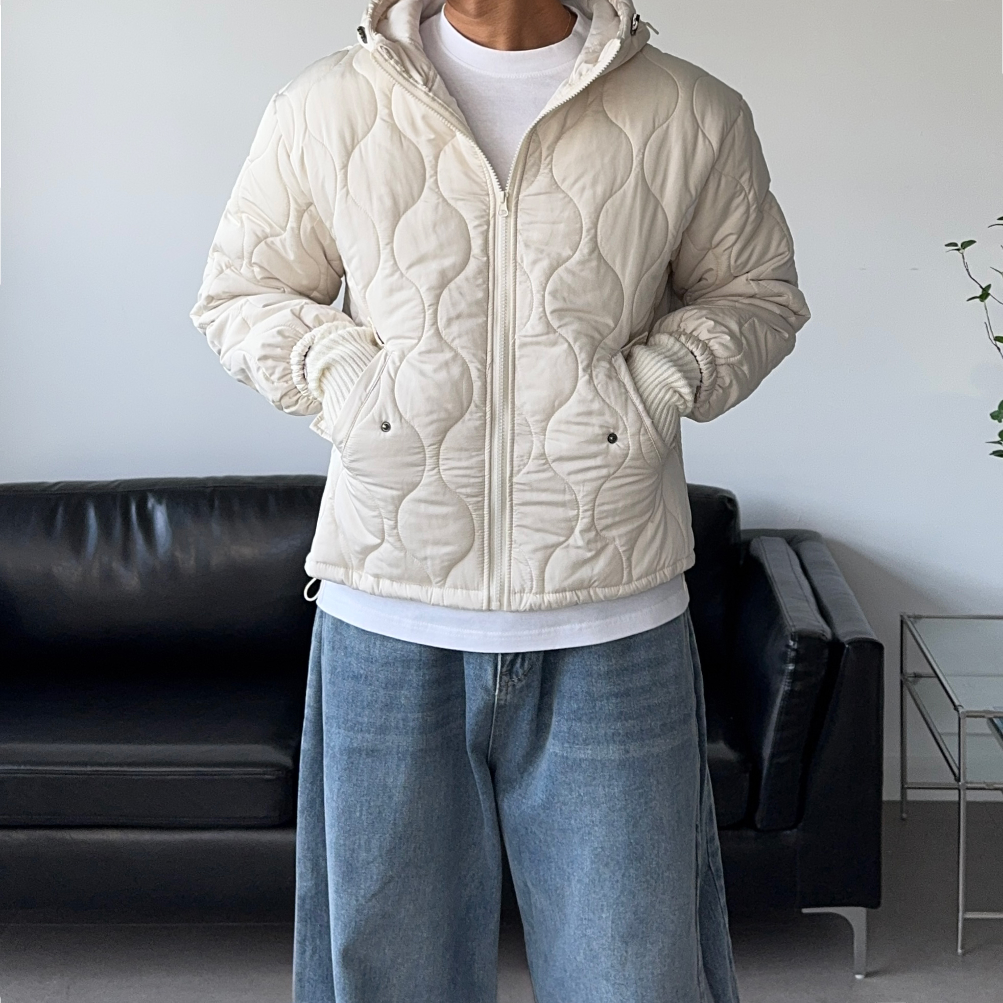 1+1 깔깔이패딩 퀄팅패딩 남자누빔점퍼 깔깔이 - 상세 이미지 2