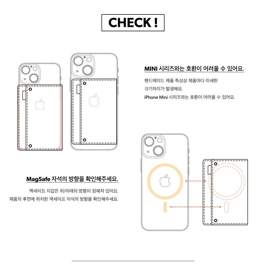 CITYPLANET 데님 아이폰 맥세이프 카드지갑 판매처 상세 정보 이미지 1