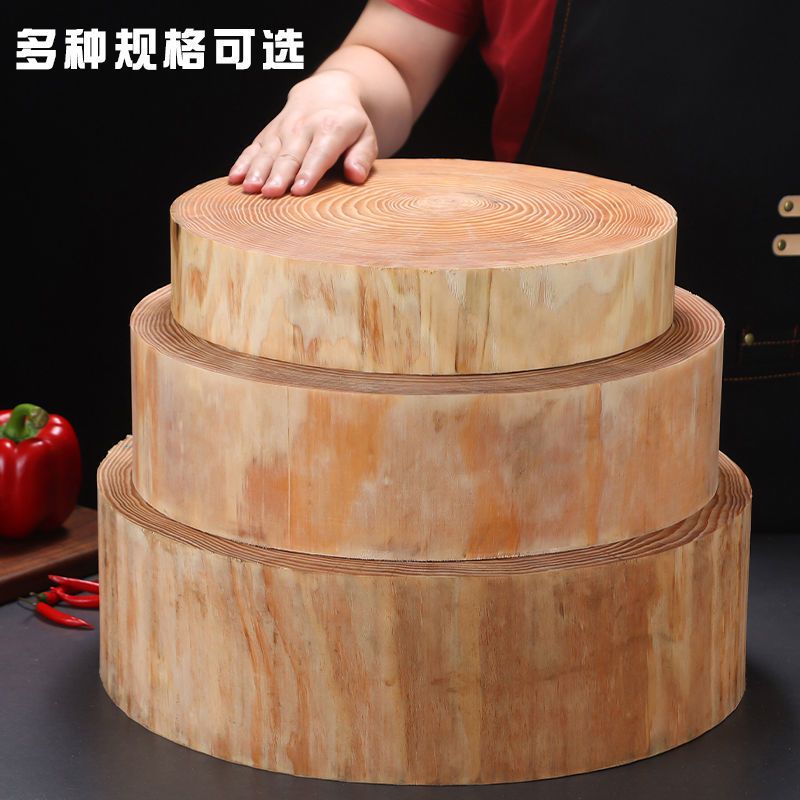 원형우드도마 대형 원목 나무도마 닭자르는도마 50x15 cm 두께 고정 링 모델 - 상세 이미지 5