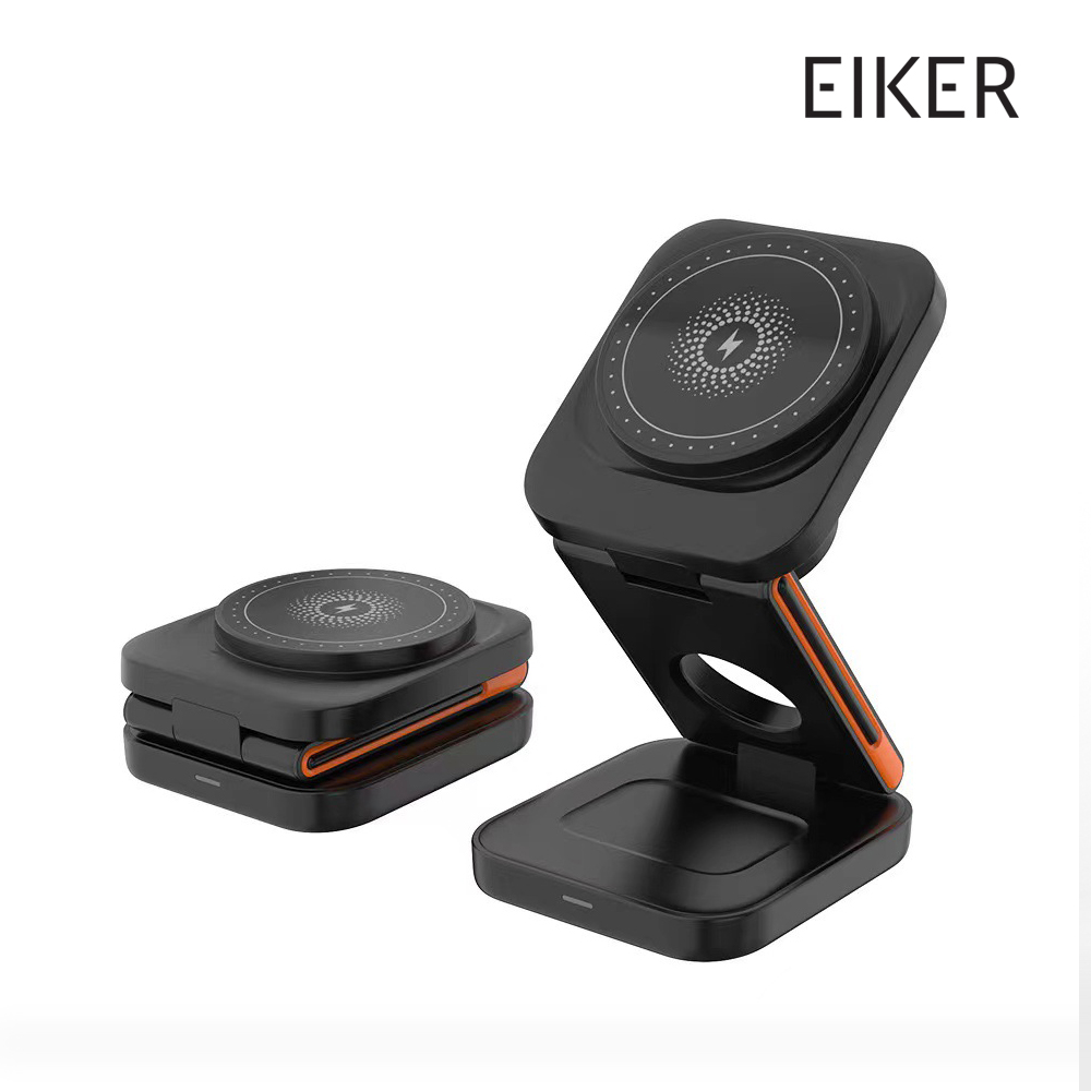 EIKER 3in1 폴딩 맥세이프 접이식 무선충전기 초경량 15W 고속 마그네틱 충전 거치대 - 상세 이미지 3