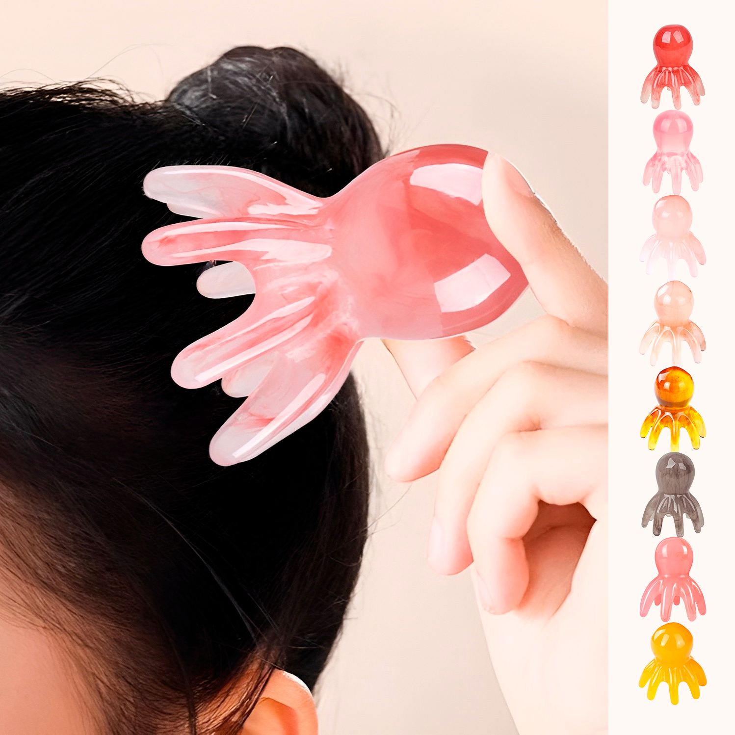 문어 괄사 마사지기 전신 바디 얼굴 두피 팔다리 경락 리프팅 도구 - 상품 이미지