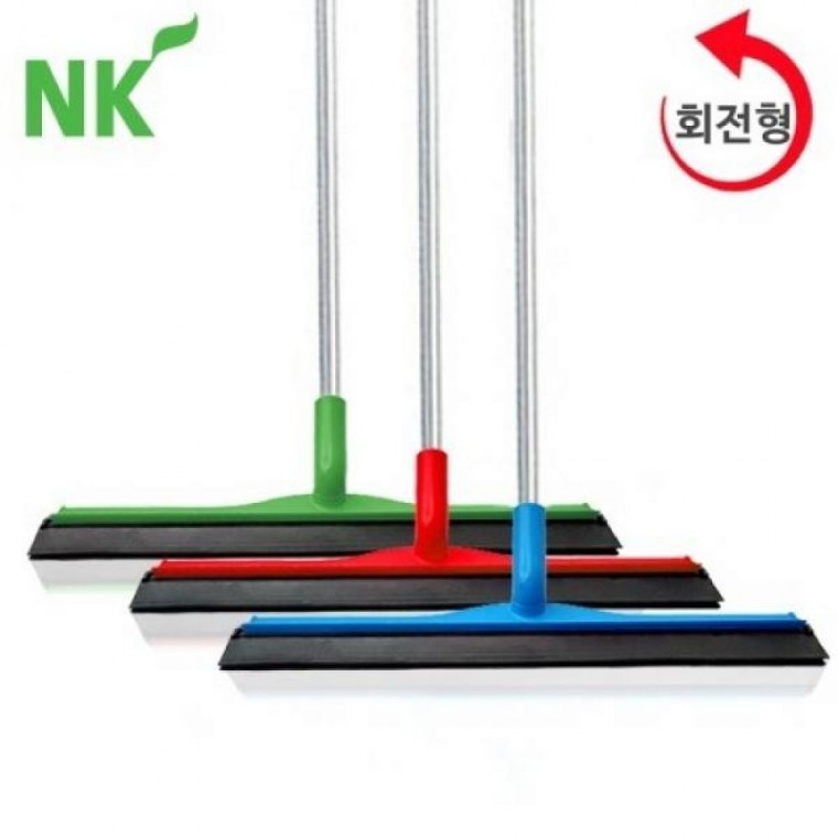 화장실 물기제거 바닥 밀대 실리콘 고무날 봉 70CM 회전형 교체가능 - 상품 이미지