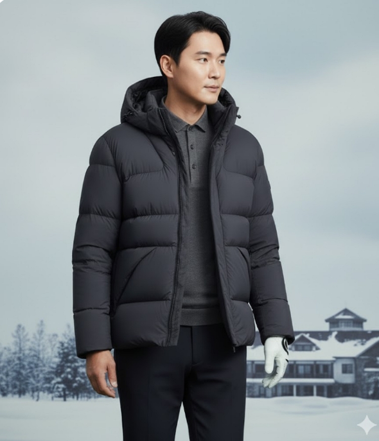 핑 골프웨어 남성 겨울 프리미엄 다운 깔끔한 골프웨어 덕다운 패딩점퍼 - 상세 이미지 4