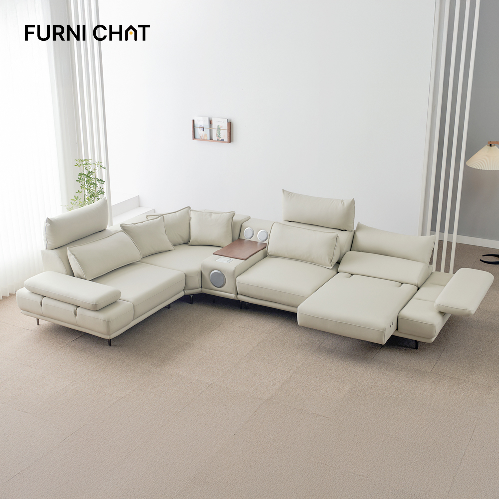 제니 전동 리클라이너 쇼파 슬라이드 무빙 모션 소파 4인용 비건가죽