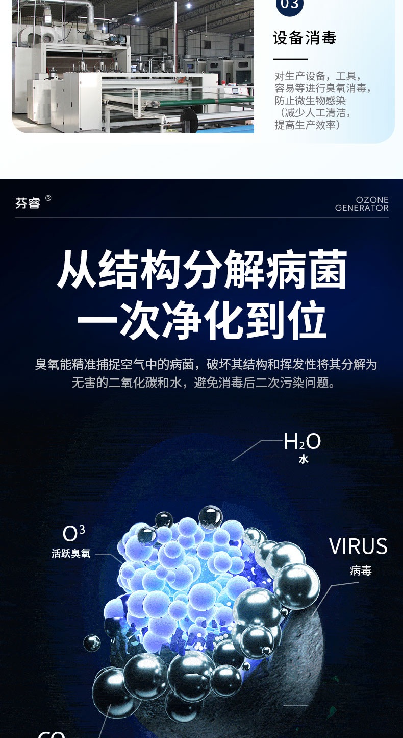 오존 생성기 공기 살균 탈취 강력 냄새 제거 소독 청정기 5g/h 이동식 산업용 업소용 - 상세 이미지 4