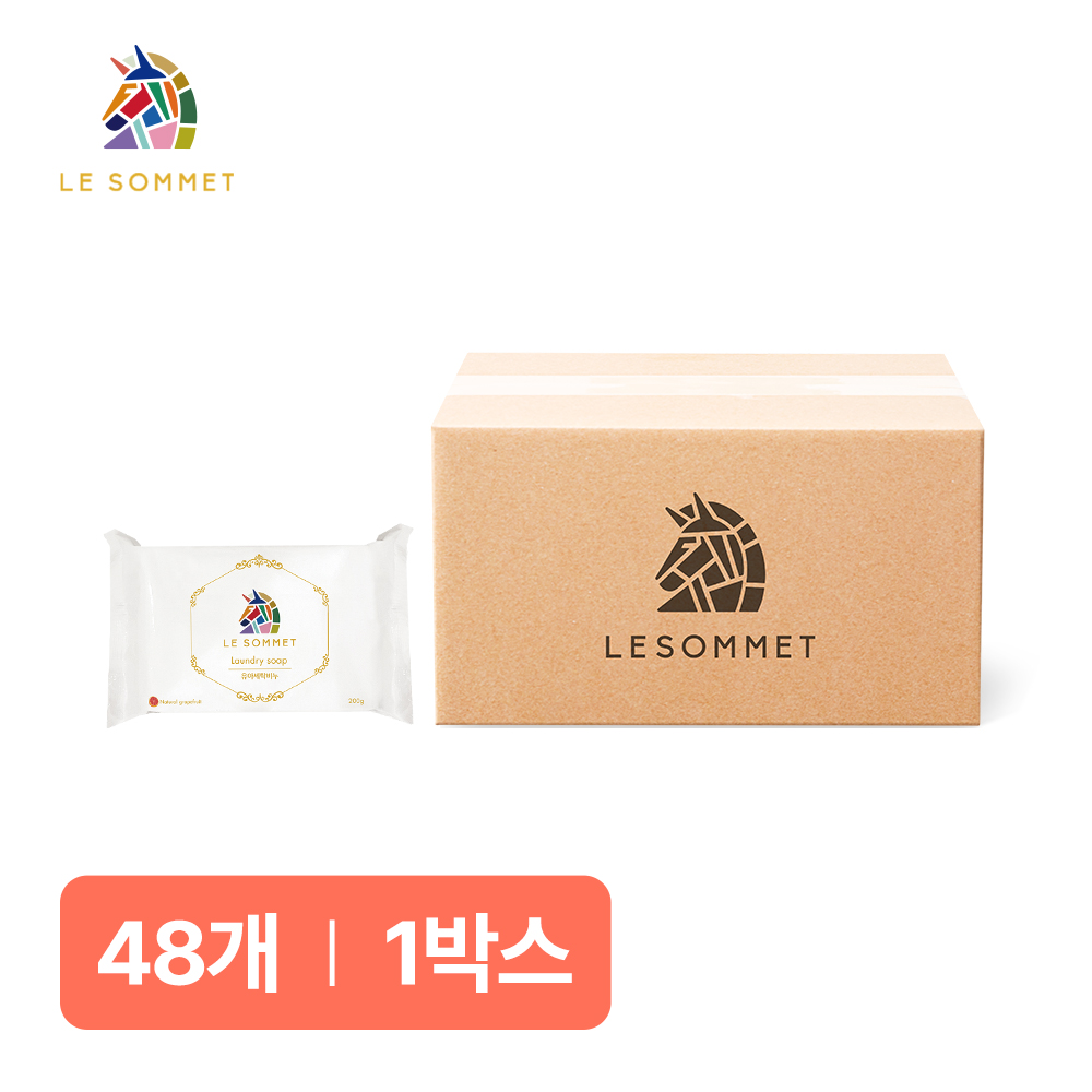 르소메 아기세탁비누 신생아 유아 빨래 속옷 천연 베이킹소다 식물성 비누 200g, 48개 - 상품 이미지