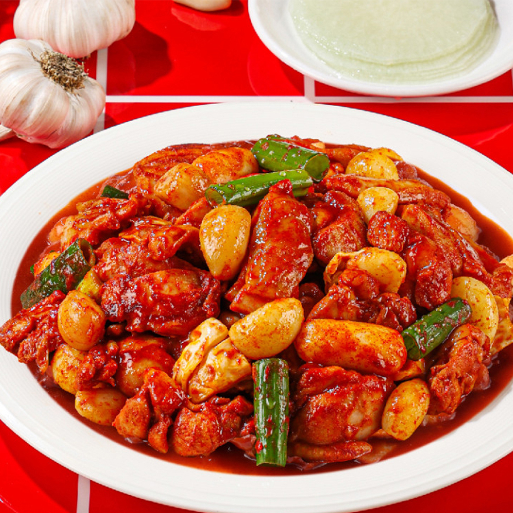 매콤폭발 통마늘 매콤 닭갈비 550g+마라 닭갈비550g 쫄깃 닭다리살 화끈한 - 상세 이미지 2