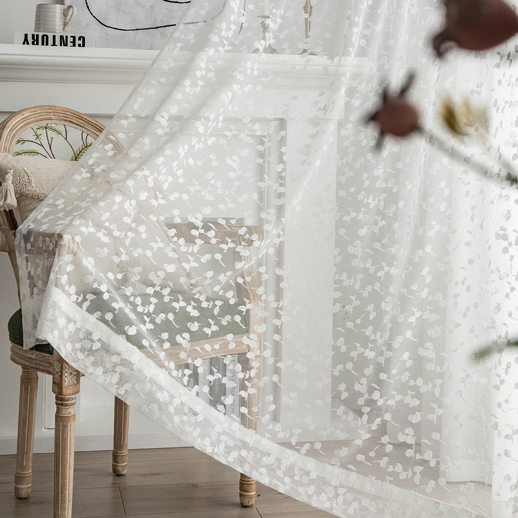 사라하우스 체리 블룸 로맨틱 시어 레이스 중문 가리개 커튼