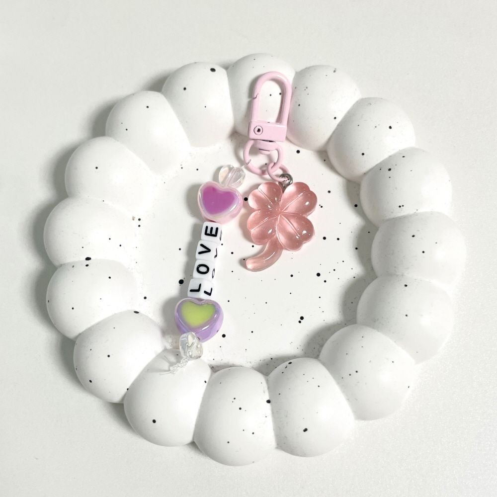 네잎클로버 이니셜 키링 만들기 diy 키트 스마일 핸드폰 차키 가방 커스텀 제작 키링 이미지 8